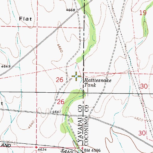 Topographic Map of Rattlesnake Tank, AZ