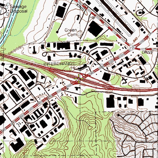 Topographic Map of Interchange 14, GA