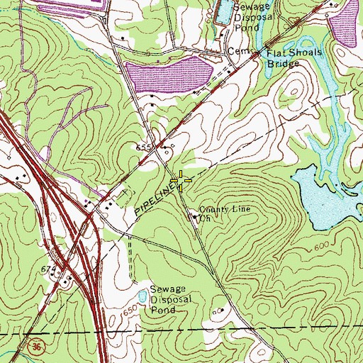 Topographic Map of County Line School (historical), GA