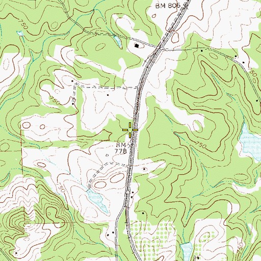 Topographic Map of Stroudsville School (historical), GA