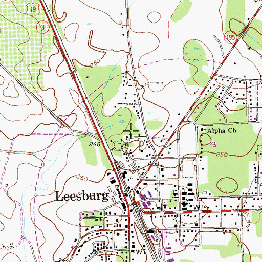 Topographic Map of Wooten Church, GA