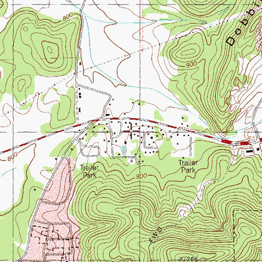 Topographic Map of Buena Vista, GA