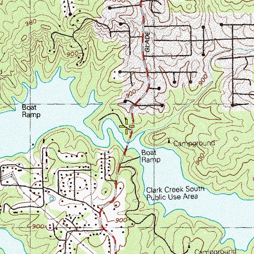 Topographic Map of Clark Creek Campground, GA
