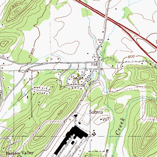 Topographic Map of Habersham, GA