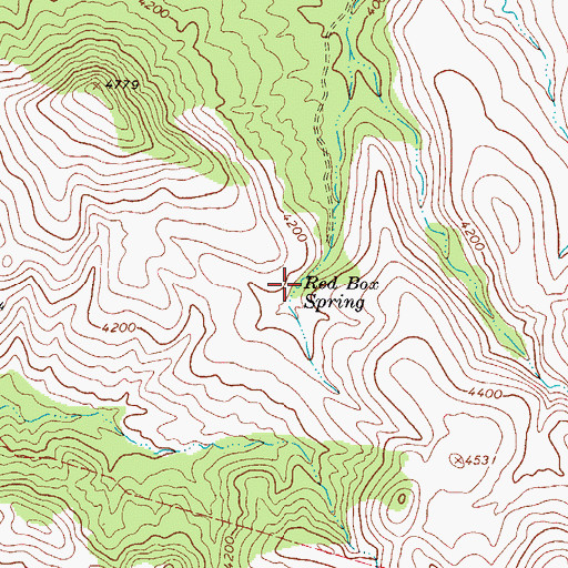 Topographic Map of Red Box Spring, AZ