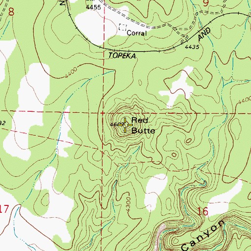 Topographic Map of Red Butte, AZ