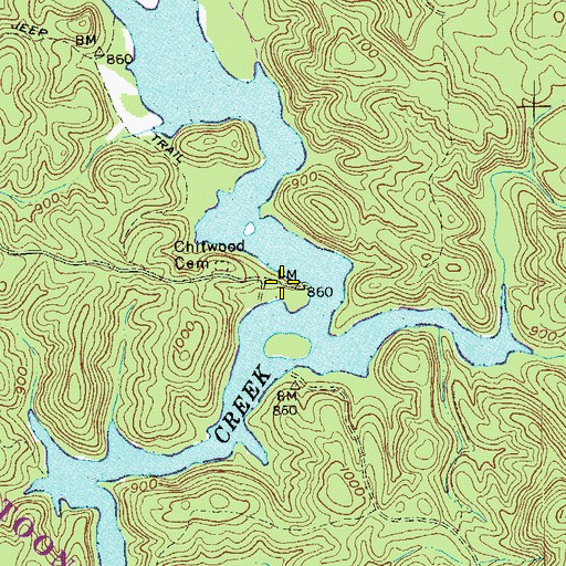 Topographic Map of Upper Stamp Creek Campground, GA