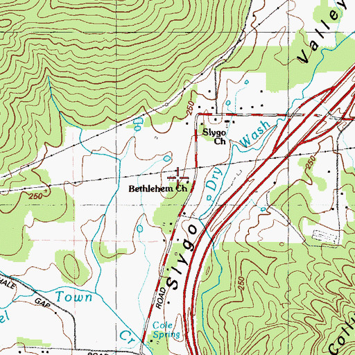 Topographic Map of Bethlehem Cemetery, GA