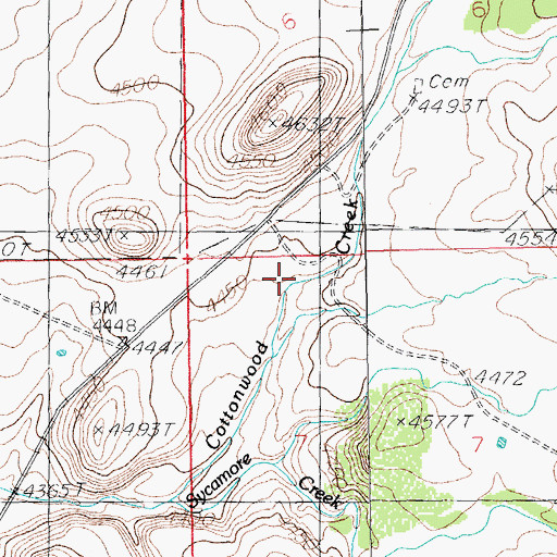 Topographic Map of Cottonwood Creek School, AZ