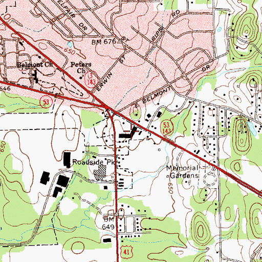 Topographic Map of Big Apple Village Shopping Center, GA