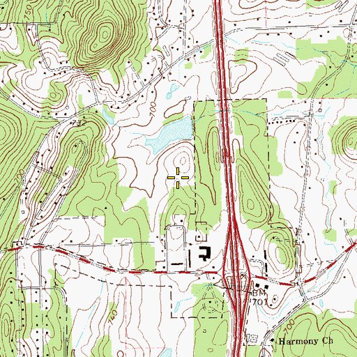 Topographic Map of Gordon Central High School, GA