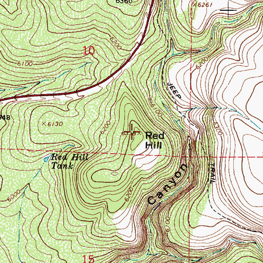 Topographic Map of Red Hill, AZ