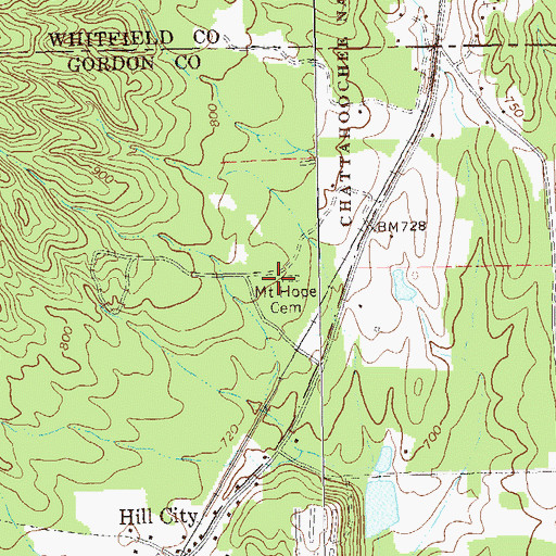 Topographic Map of Mount Horeb Primitive Baptist Church (historical), GA