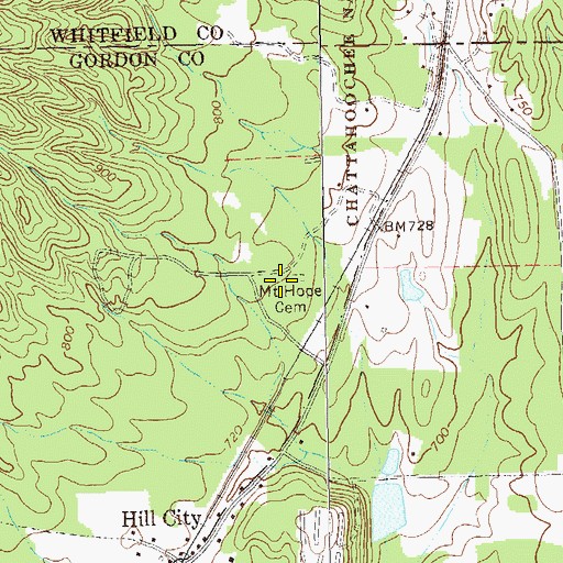 Topographic Map of Mount Horeb Primitive Baptist Church (historical), GA