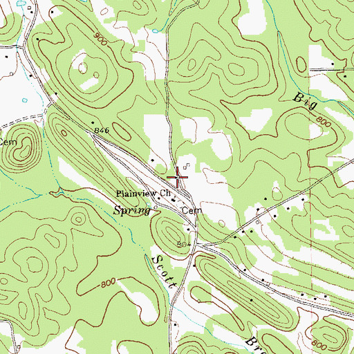 Topographic Map of Plainview School (historical), GA