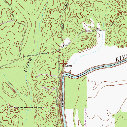 Topographic Map of McEntire Cemetery, GA