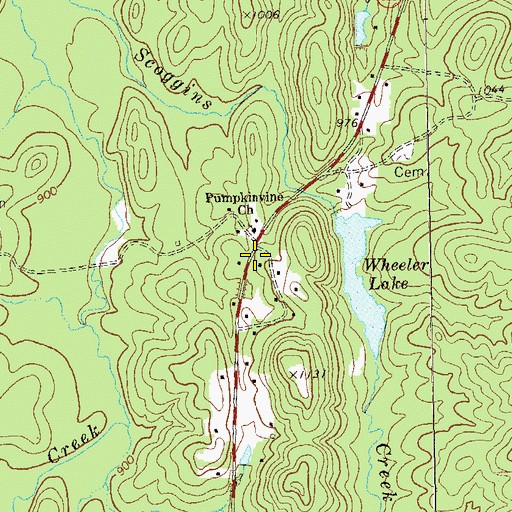 Topographic Map of Gann Cemetery, GA