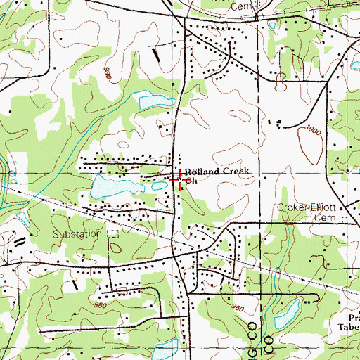 Topographic Map of Harper Lake Church, GA