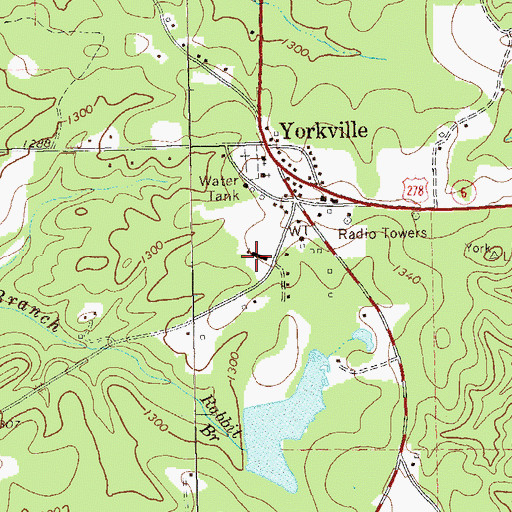 Topographic Map of Yorkville Elementary School, GA