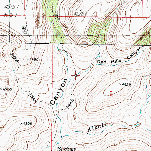 Topographic Map of Red Hills Canyon, AZ