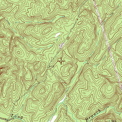 Topographic Map of Holloway Cemetery, GA