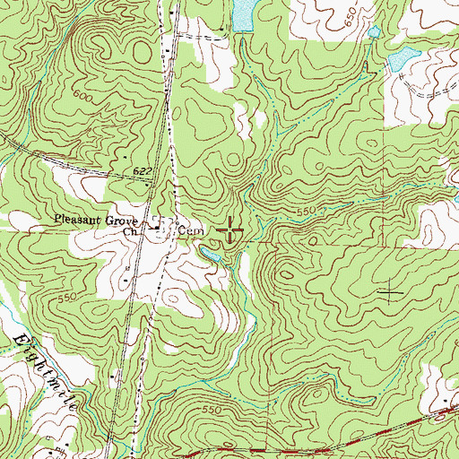 Topographic Map of Coleman Church (historical), GA