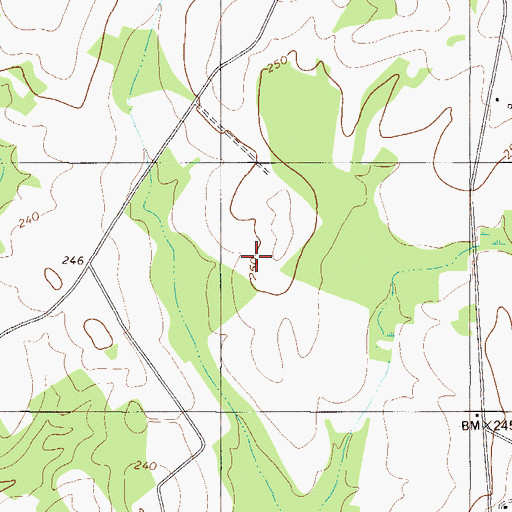 Topographic Map of Pleasant Grove School (historical), GA