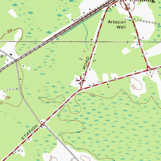 Topographic Map of Free Branch School (historical), GA