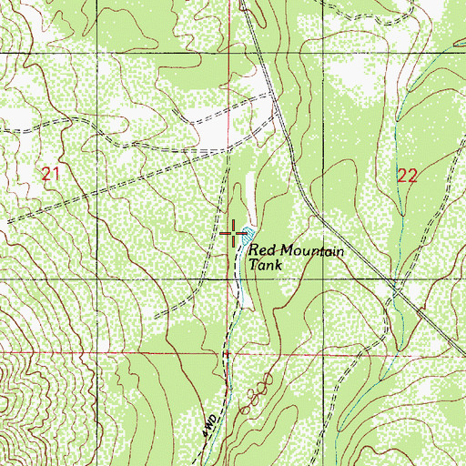 Topographic Map of Red Mountain Tank, AZ