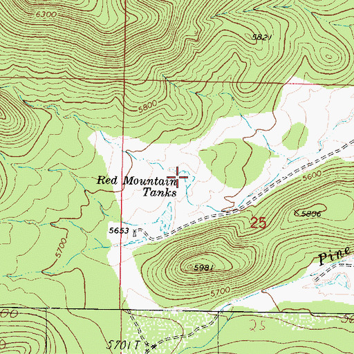 Topographic Map of Red Mountain Tanks, AZ