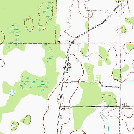 Topographic Map of Spooners School (historical), GA
