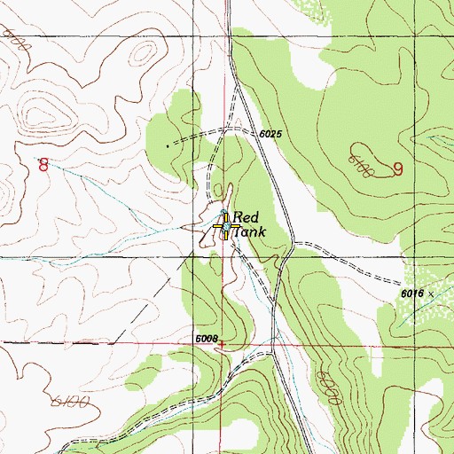 Topographic Map of Red Tank, AZ