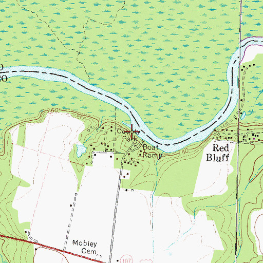Topographic Map of Ben Hill County Park, GA