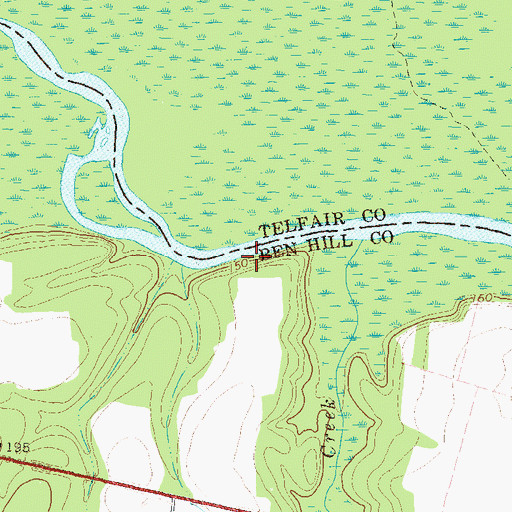 Topographic Map of Gilder Bluff, GA