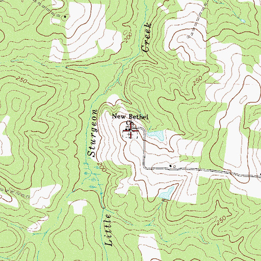 Topographic Map of New Bethel Cemetery, GA