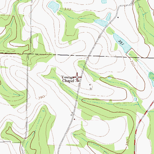 Topographic Map of Youngs Chapel Cemetery, GA