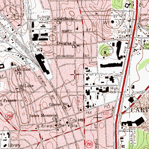 Topographic Map of Douglas Street Grade School (historical), GA