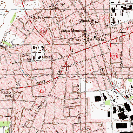 Topographic Map of Howell Quillian Clinic (historical), GA