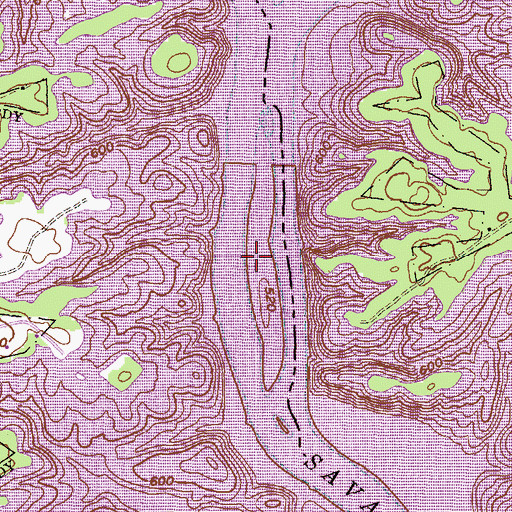 Topographic Map of McMullins Island (historical), GA