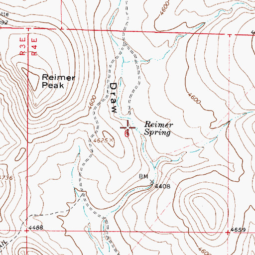 Topographic Map of Reimer Spring, AZ