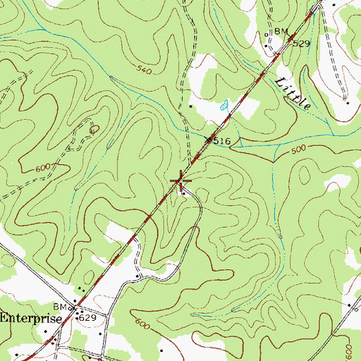 Topographic Map of Fairview, GA