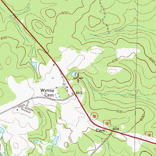 Topographic Map of Guarentee Mine, GA