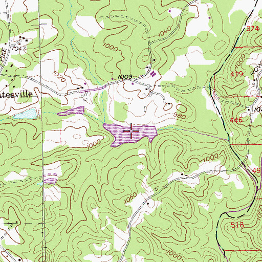 Topographic Map of Michael Lake, GA