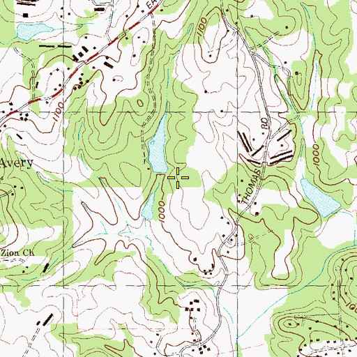 Topographic Map of Carmichael Lake Dam, GA