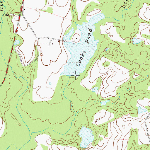 Topographic Map of Cooks Pond Dam, GA