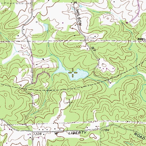 Topographic Map of Villa Rica Water Works Lake, GA