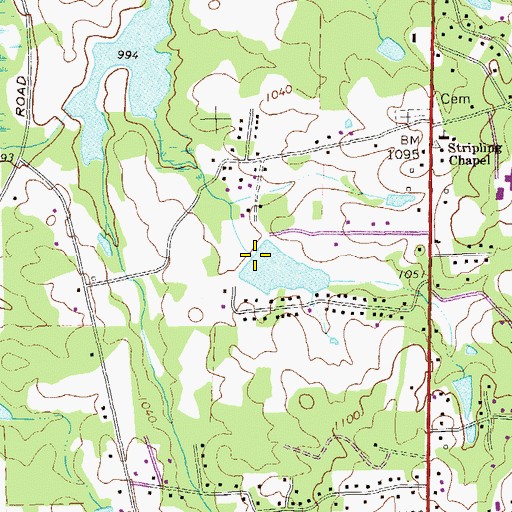Topographic Map of Walker Lake Dam, GA