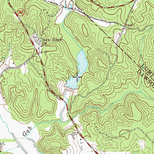 Topographic Map of Wehunt Lake, GA