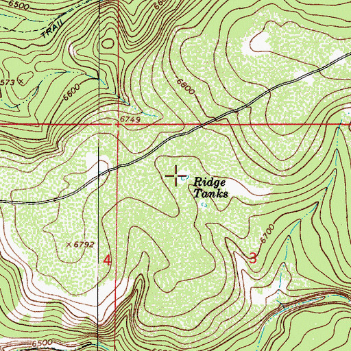 Topographic Map of Ridge Tanks, AZ