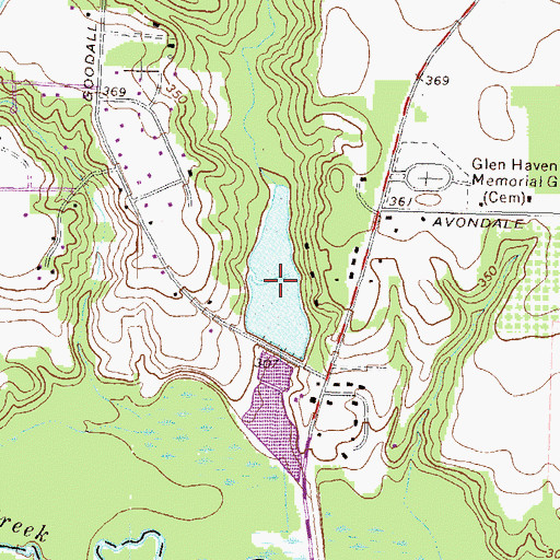 Topographic Map of Gibson Lake, GA